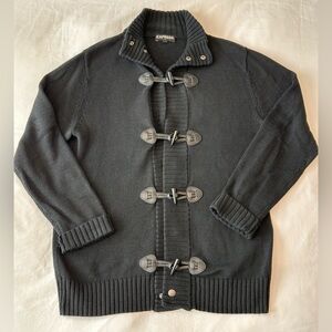 Men’s Express Black Cardigan Sweater size Medium